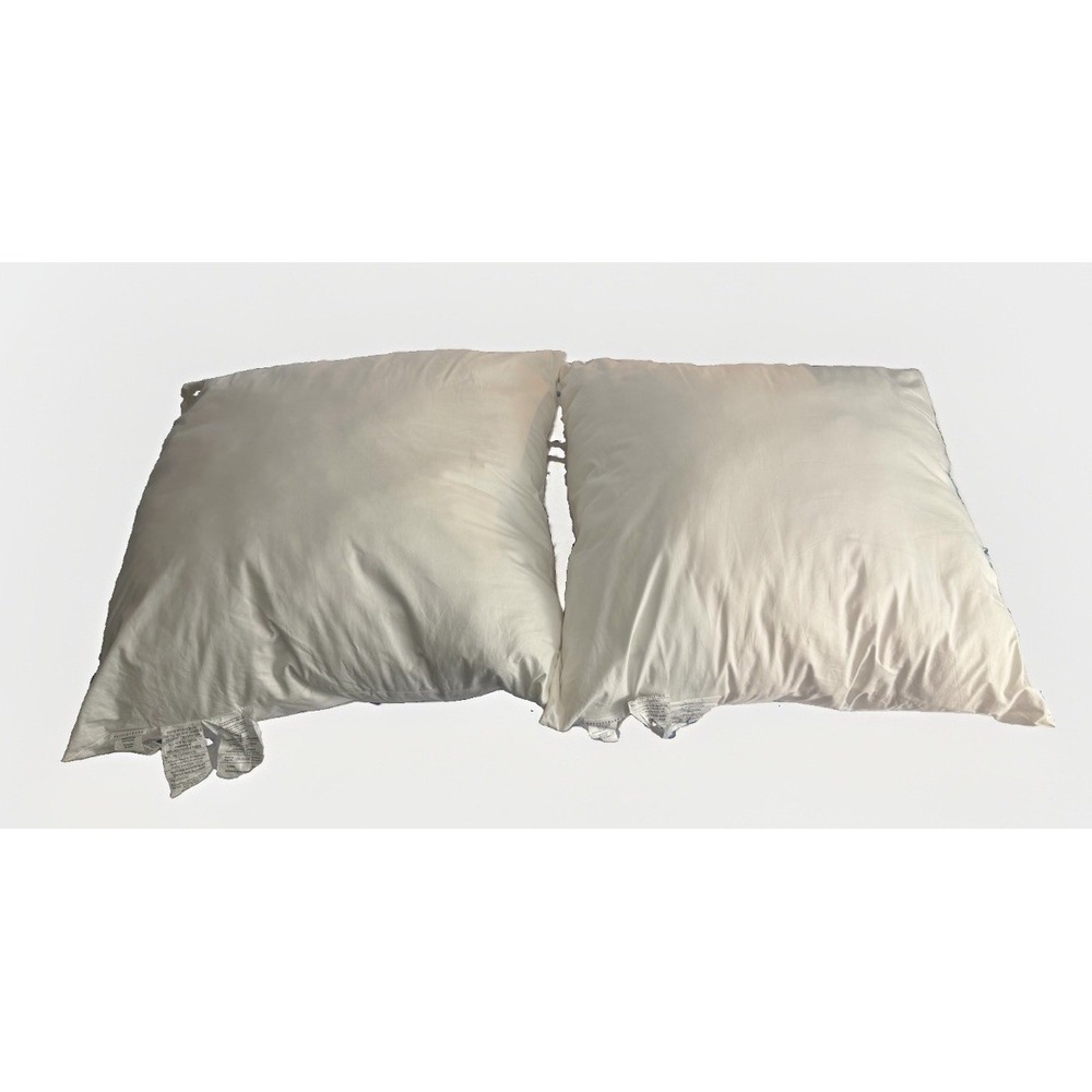 Pottery Barn Set of 2 Euro Pillow Inserts 26x26 White Cotton Polyester Fill‎